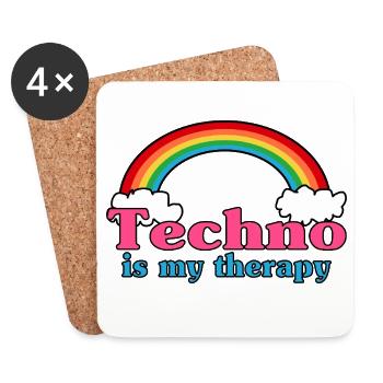 Techno Rainbow - Dessous de verre (lot de 4) - blanc - Devant