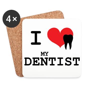 I Love My Dentist Graphic - Dessous de verre (lot de 4) - blanc - Devant