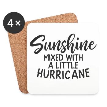 Soleil mêlé à un petit ouragan - Dessous de verre (lot de 4) - blanc - Devant