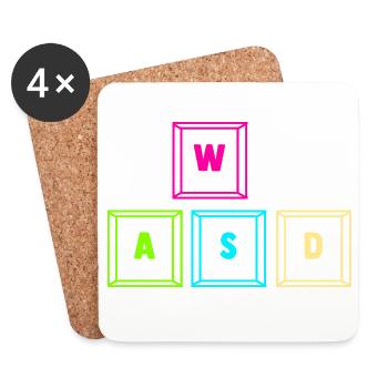 Jeu vidéo Gamer Gaming - Dessous de verre (lot de 4) - blanc - Devant