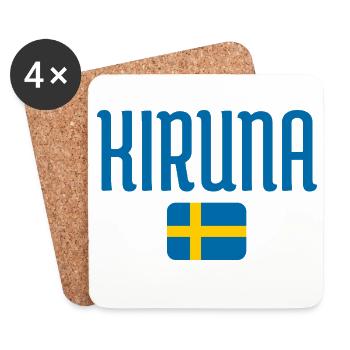 Kiruna mit der schwedischen Flagge - Untersetzer (4er-Set) - Weiß - Vorne
