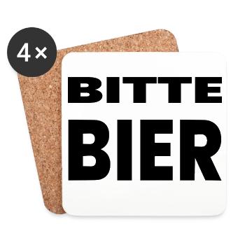 Bière - Dessous de verre (lot de 4) - blanc - Devant