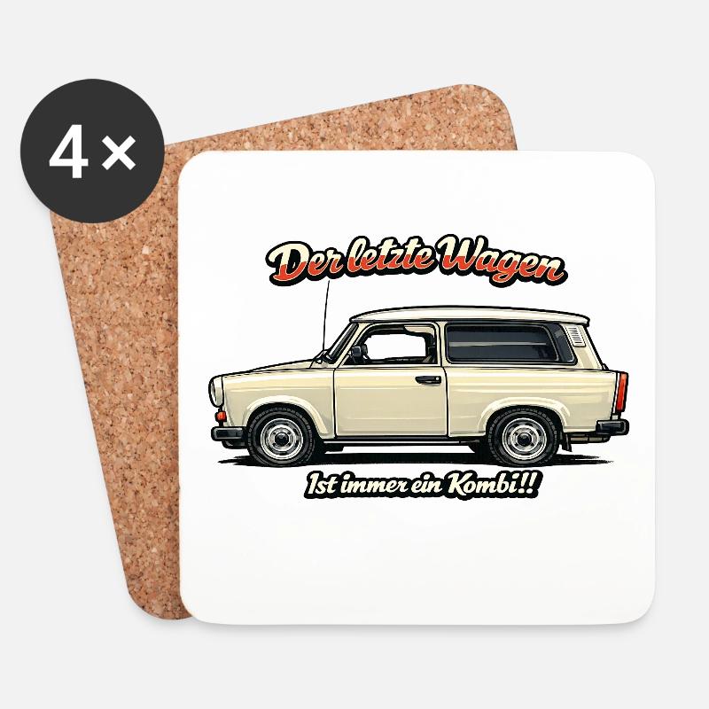 Der_letzte_Wagen - Untersetzer (4er-Set) - Weiß