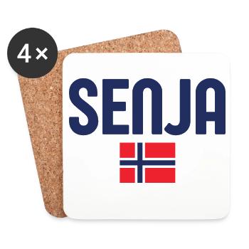 Senja Nordic Flag Typography - Coasters (set of 4) - white - Front