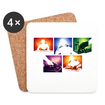 Sound Waves DJ Set Color Explosion - Coasters (set of 4) - white - Front