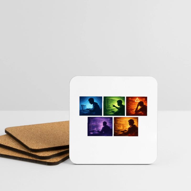 Multi-Screen Code Shadow Coasters (set of 4)
