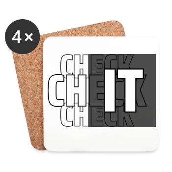 CHECK IT - Coasters (set of 4) - white - Front