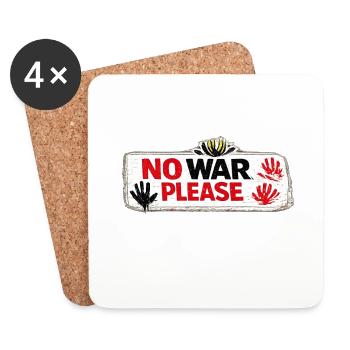 War No More – Sticker Peace & Humanity  - Dessous de verre (lot de 4) - blanc - Devant