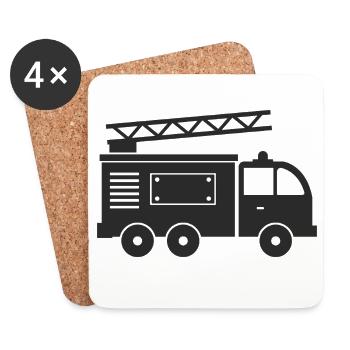 Fire truck - Coasters (set of 4) - white - Front