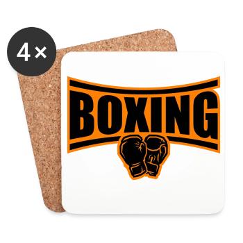 Boxing Boxen - Untersetzer (4er-Set) - Weiß - Vorne