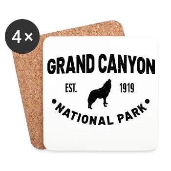 Parc national du Grand Canyon créé en 1919 - Dessous de verre (lot de 4) - blanc - Devant