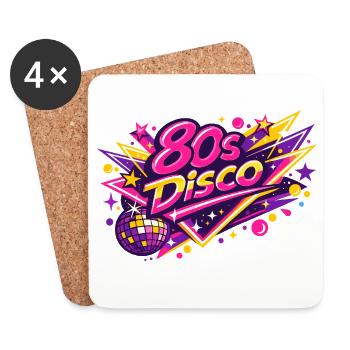 80er Disco Neon Fusion - Untersetzer (4er-Set) - Weiß - Vorne