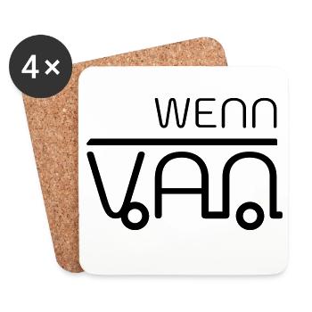 Wenn dann Van! Vanlife - Untersetzer (4er-Set) - Weiß - Vorne