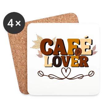 Café Lover - Coasters (set of 4) - white - Front