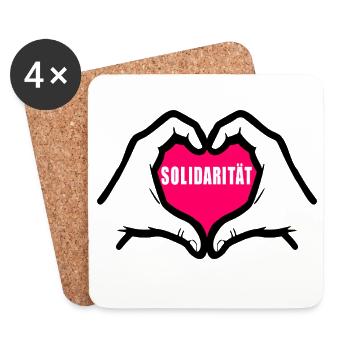 Solidarität - Untersetzer (4er-Set) - Weiß - Vorne
