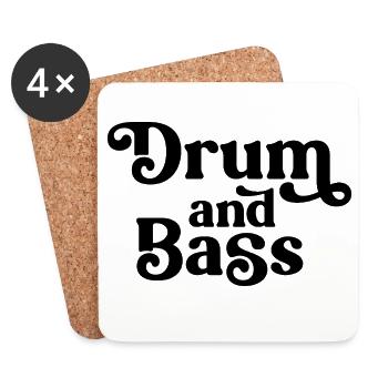 Drum and Bass Bold Typography - Coasters (set of 4) - white - Front