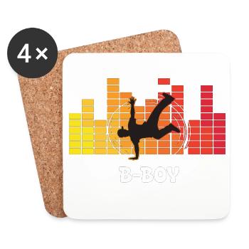 B-Boy Breakdance Streetstyle Hip Hop DJ Dance - Untersetzer (4er-Set) - Weiß - Vorne
