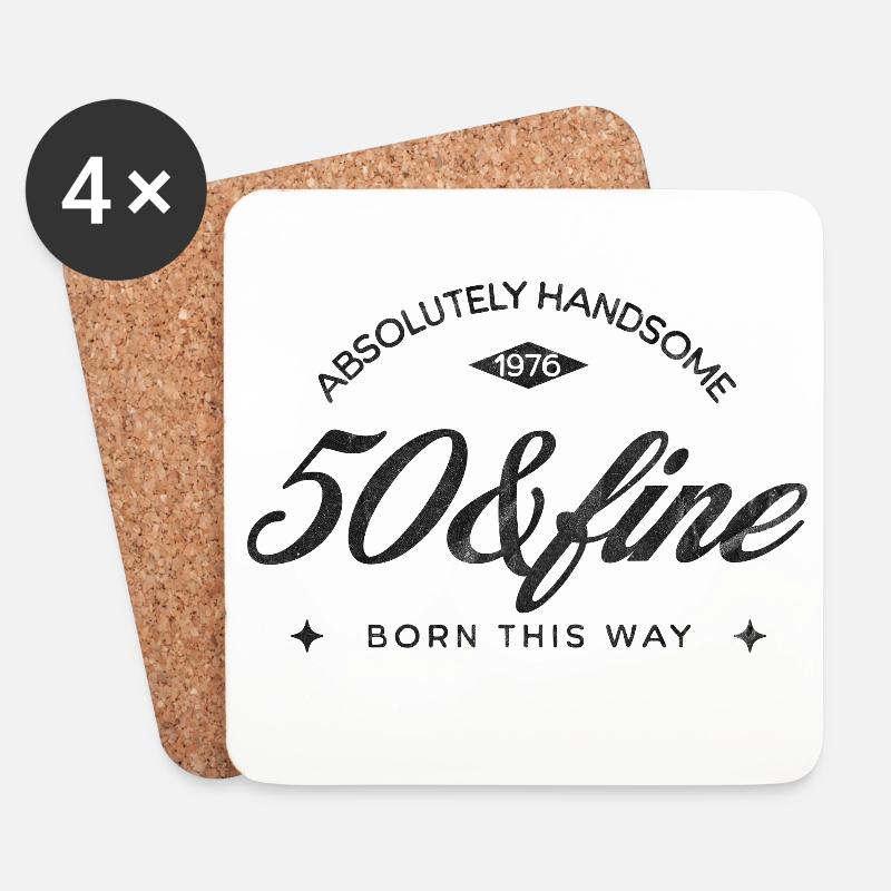 Vintage Born This Way – Absolutely Handsome 50 - Untersetzer (4er-Set) - Weiß