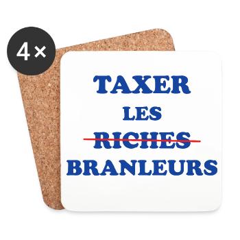 Taxer les riches branleurs - Dessous de verre (lot de 4) - blanc - Devant
