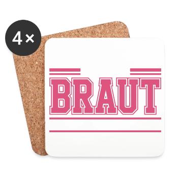 Team Braut Wir Eskalieren Crew Squad JGA Frauen - Untersetzer (4er-Set) - Weiß - Vorne