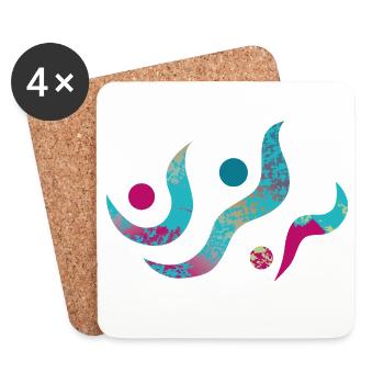 Yoga design_22 - Coasters (set of 4) - white - Front