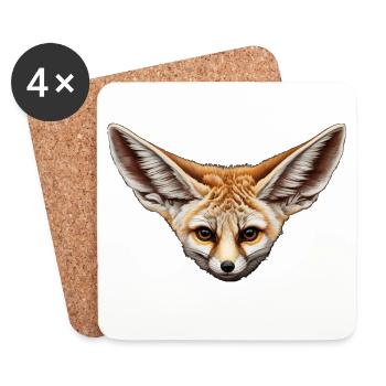 Fenec, Foxes - Dessous de verre (lot de 4) - blanc - Devant