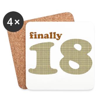 finally_18 - Untersetzer (4er-Set) - Weiß - Vorne