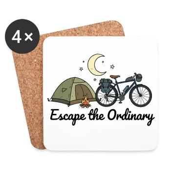 Bikepacking Entflucht der gewöhnlichen Abenteuerkunst - Untersetzer (4er-Set) - Weiß - Vorne