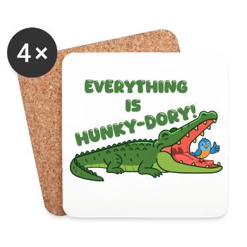 Everything is Hunky-Dory Crocodile - Coasters (set of 4) - white - Front