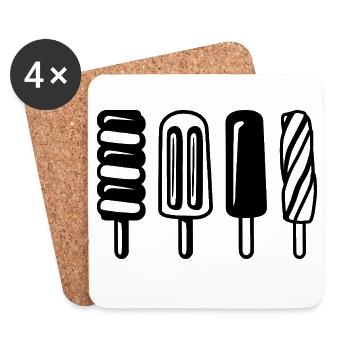 Wassereis Skizze - Coasters (set of 4) - white - Front