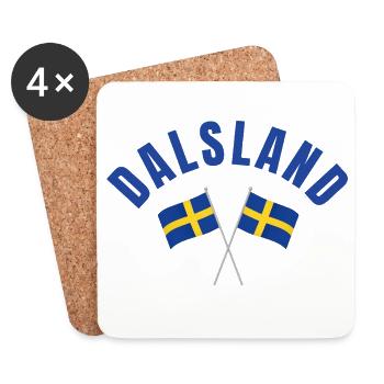 Dalsland Schwedische Flaggen - Untersetzer (4er-Set) - Weiß - Vorne