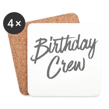 Birthday Crew - Untersetzer (4er-Set) - Weiß - Vorne
