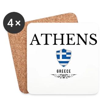 Souvenir Athens, elegant design Athens - Coasters (set of 4) - white - Front