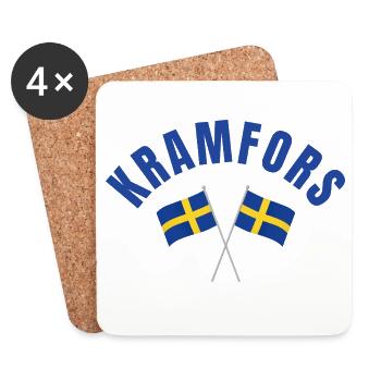 Drapeaux suédois de Kramfors - Dessous de verre (lot de 4) - blanc - Devant