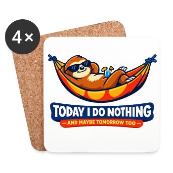 Lazy day in the hammock - Coasters (set of 4) - white - Front