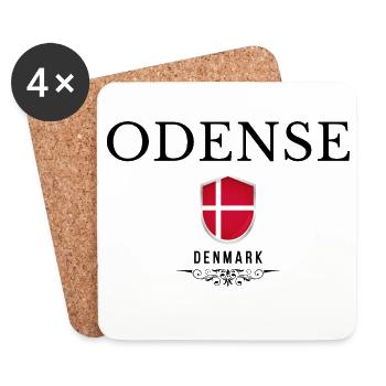 Odense souvenir, elegant Odense design - Coasters (set of 4) - white - Front