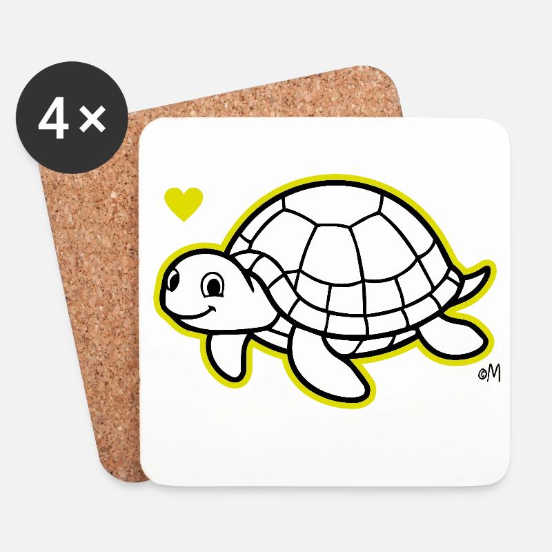 Max_the_turtle - Coasters (set of 4) - white