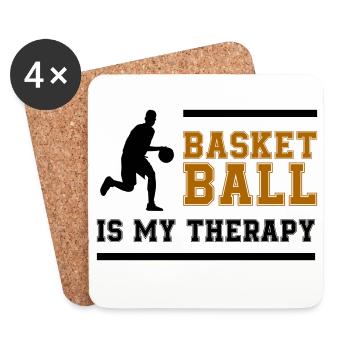 Basketball Retro Lettering - Coasters (set of 4) - white - Front
