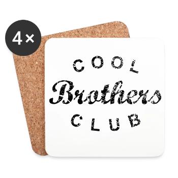 Cool Brothers Club Brother Gift - Coasters (set of 4) - white - Front