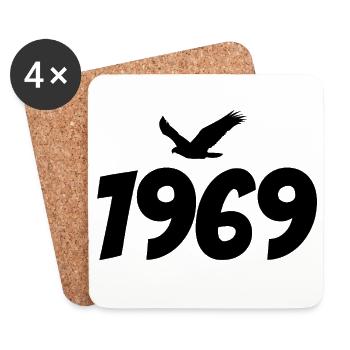 Graphique Eagle vintage 1969 - Dessous de verre (lot de 4) - blanc - Devant