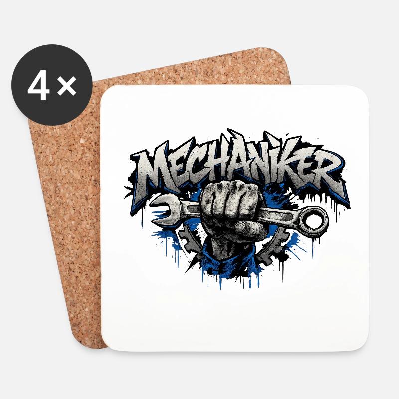 Mechaniker Kraft - Handwerk mit Schrauben - Untersetzer (4er-Set) - Weiß
