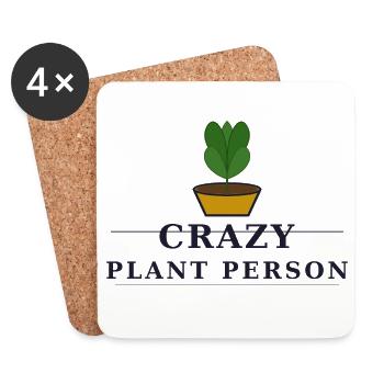 Personne folle des plantes - Dessous de verre (lot de 4) - blanc - Devant