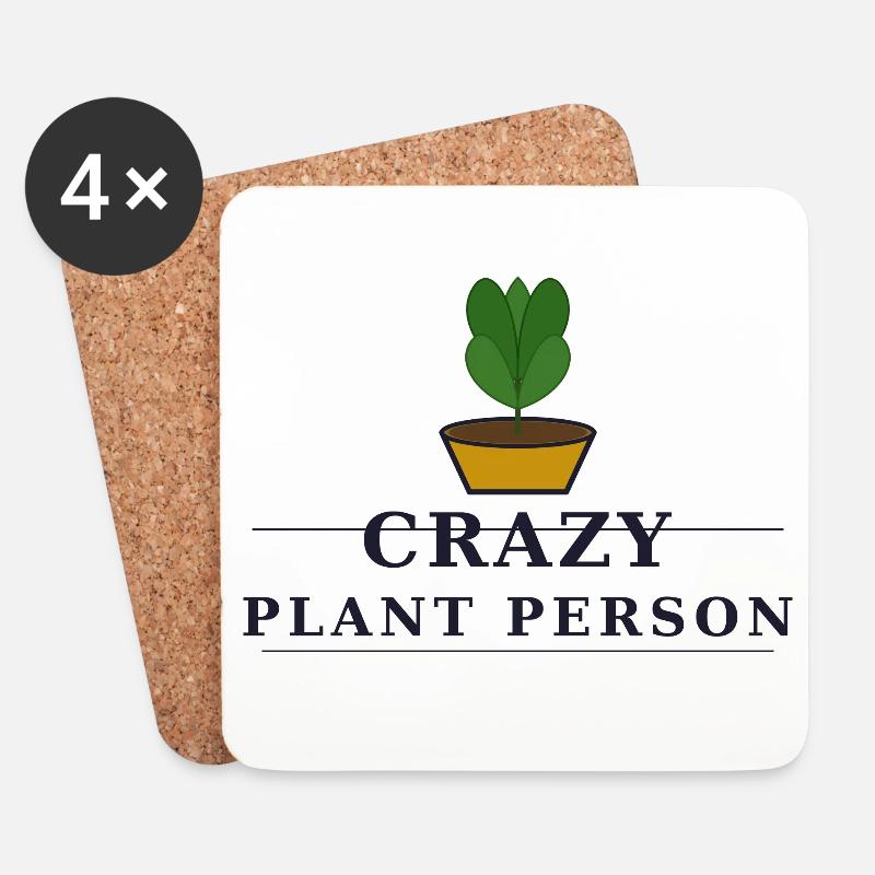 crazy plant person - Untersetzer (4er-Set) - Weiß