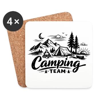 Camping Team Tent - Coasters (set of 4) - white - Front
