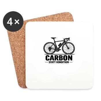 Carbon Statt Kondition - Rennrad Fahrradfahrer - Untersetzer (4er-Set) - Weiß - Vorne