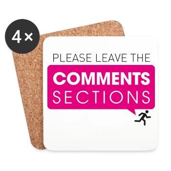 Please Leave The Comments Section - Coasters (set of 4) - white - Front