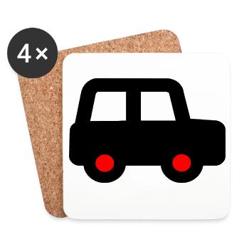 Voiture - Dessous de verre (lot de 4) - blanc - Devant