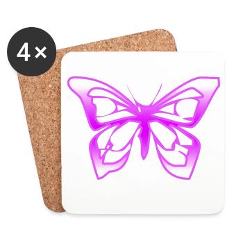 Schmetterling - Untersetzer (4er-Set) - Weiß - Vorne