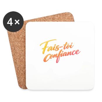 Fais toi confiance — dégradé chaud - Dessous de verre (lot de 4) - blanc - Devant
