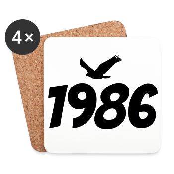 1986 Geboren Adler Retro Vintage Geburtstag Jahrga - Untersetzer (4er-Set) - Weiß - Vorne